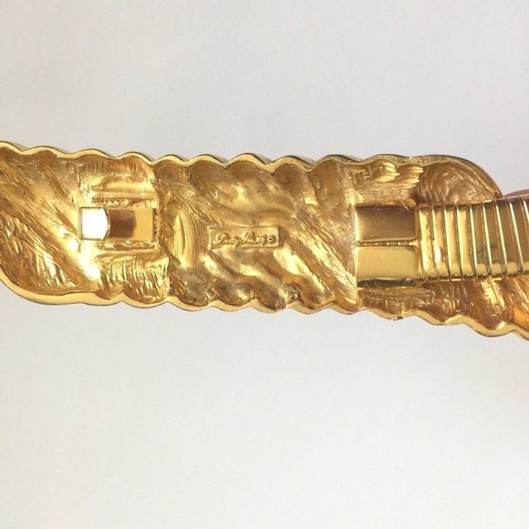 Vtg 70/80 Dotty Smith Skinny Gold Tone Metal Belt - Picture 7 of 8